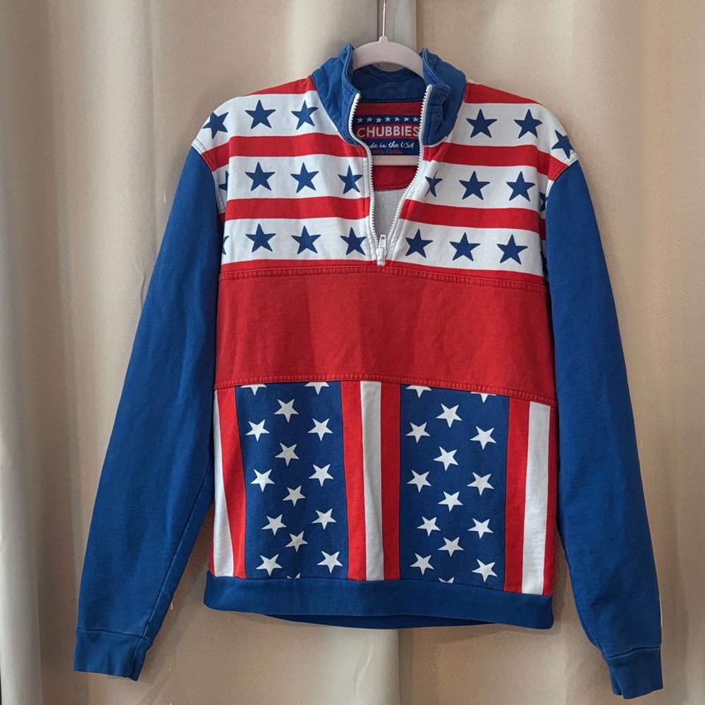 Chubbies Men's Star-Spangled Zip-Up Sweater - Red, White, Blue
